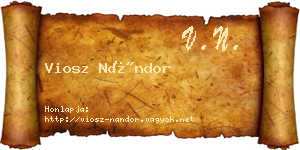 Viosz Nándor névjegykártya
